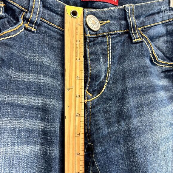 Union Bay Distressed Denim Capri Jeans Juniors Size 9 Y2K Grunge‎ Embroidered - Picture 8 of 9